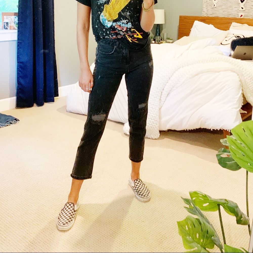 Ripped black denim jeans